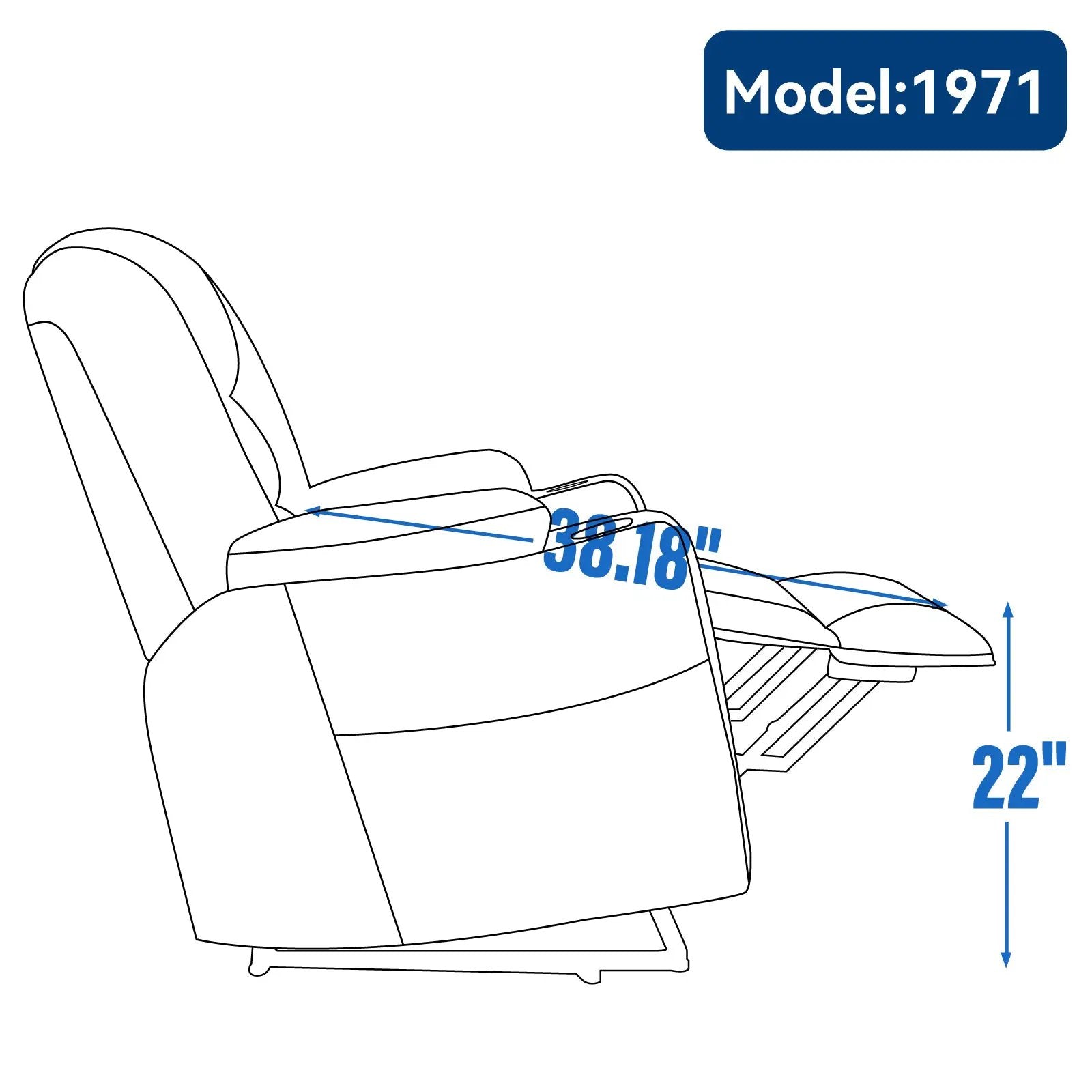 Large Power Lift Recliner Chair with Massage and Heat by HouseOfZazla