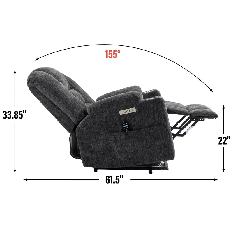 Large Power Lift Recliner Chair with Massage and Heat by HouseOfZazla