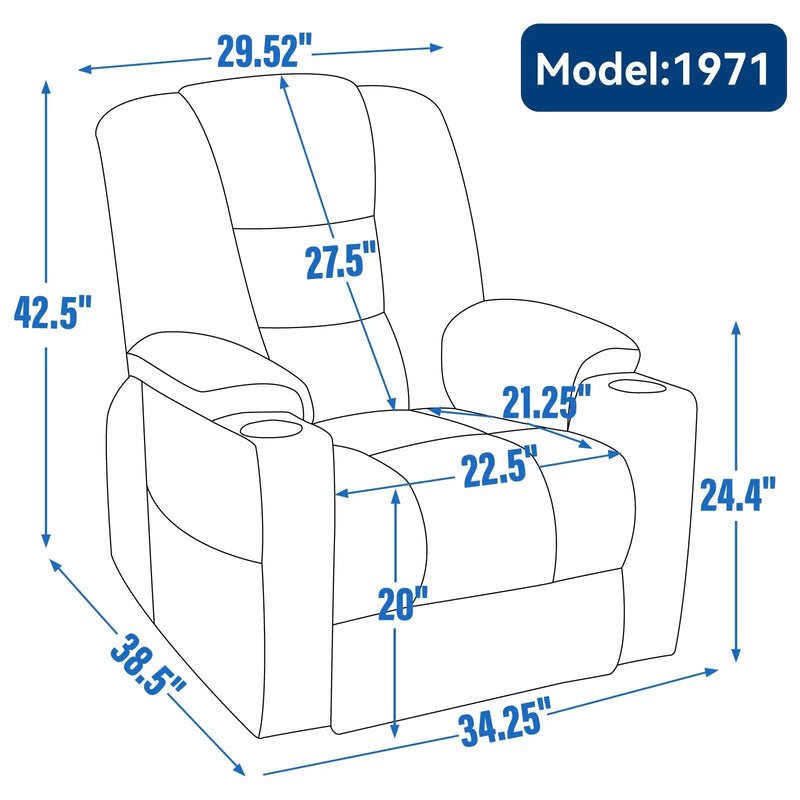 Large Power Lift Recliner Chair with Massage and Heat by HouseOfZazla