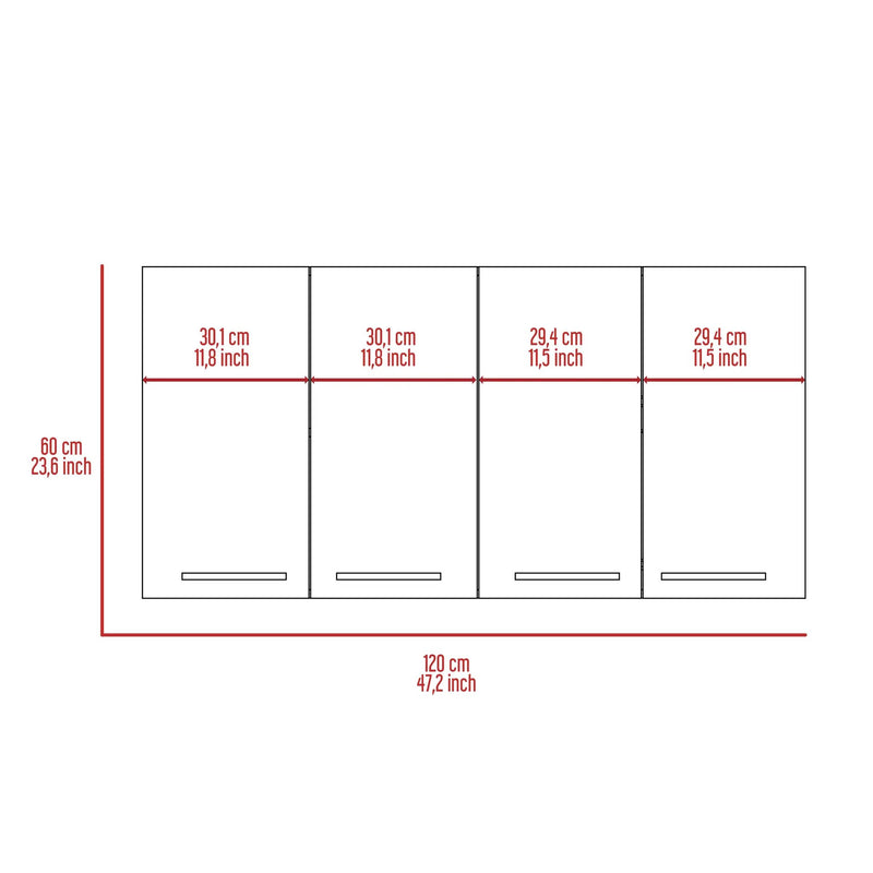 Wall Cabinet 24" H with Four Doors by HouseOfZazla