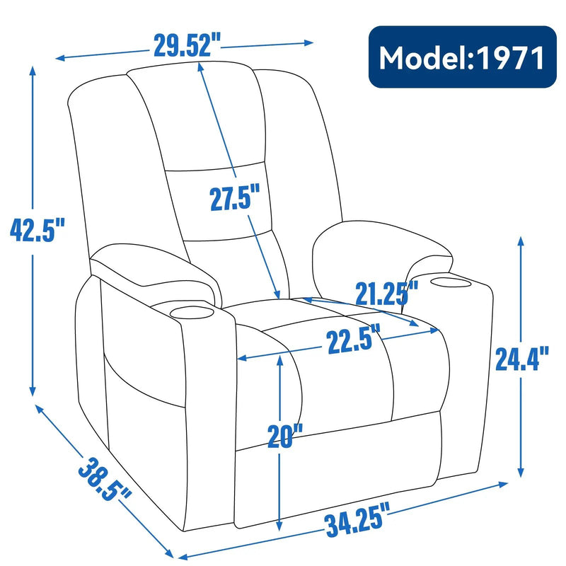 Large Power Lift Recliner Chair with Massage and Heat by HouseOfZazla