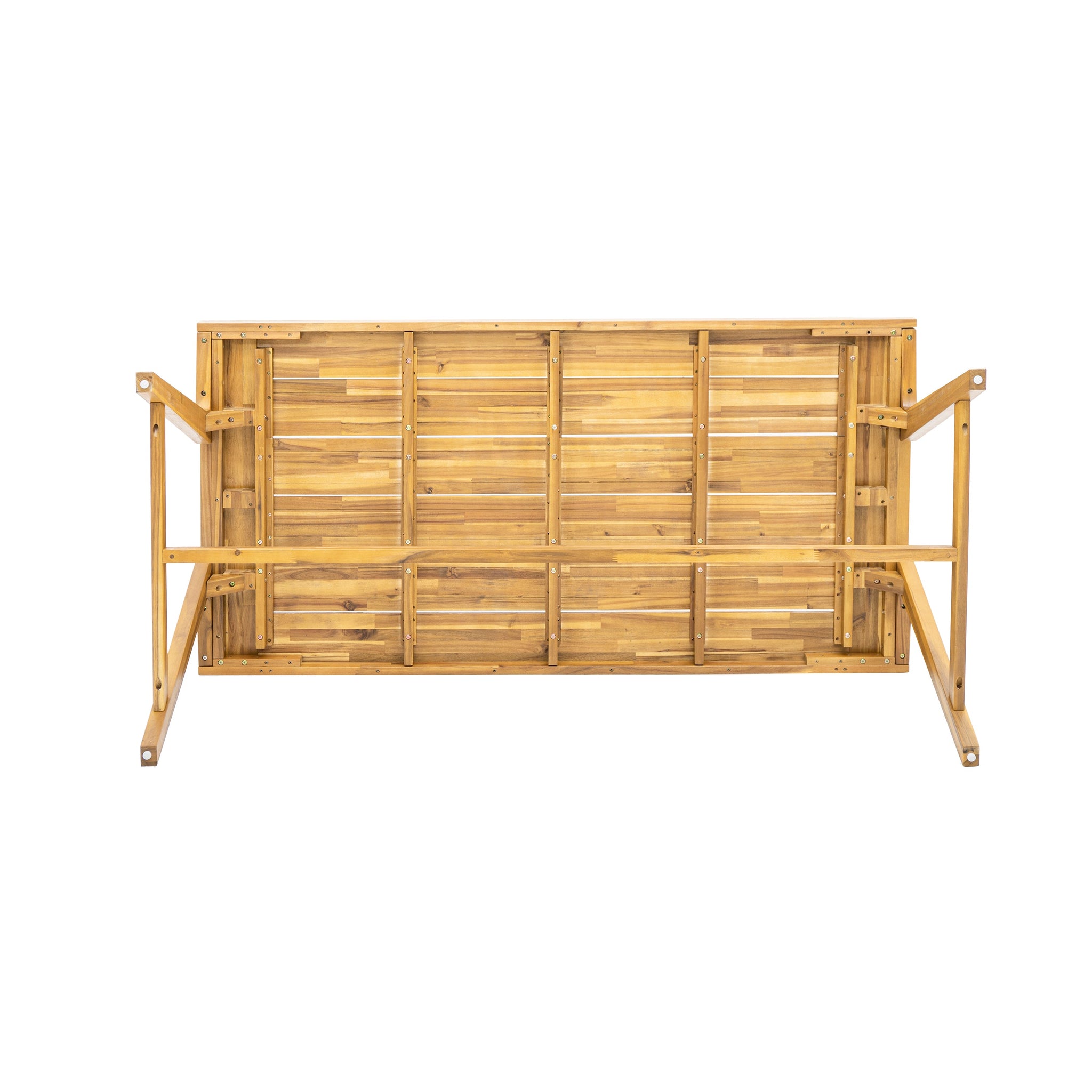 Modern Outdoor Dining Table with Acacia Wood and Teak Finish by HouseOfZazla