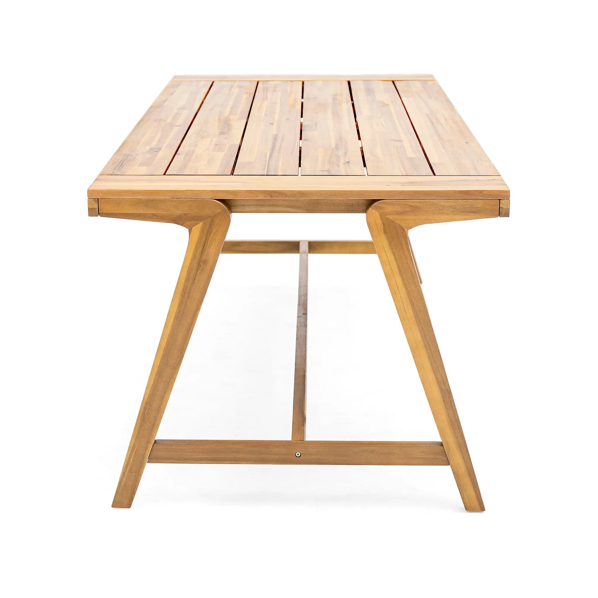 Modern Outdoor Dining Table with Acacia Wood and Teak Finish by HouseOfZazla