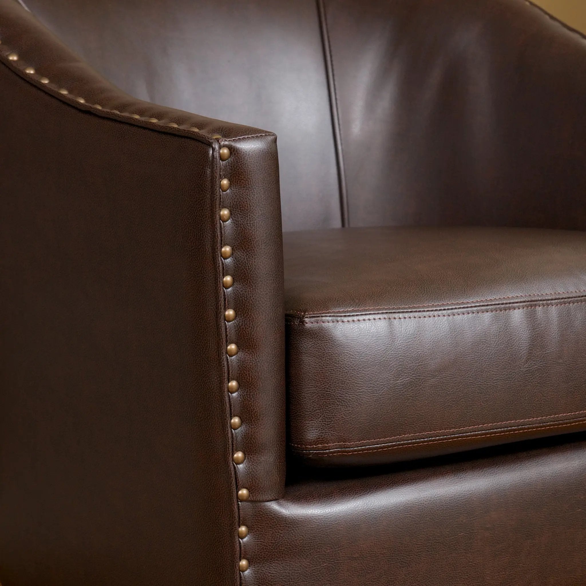 Brown Bonded Leather Club Chair by HouseOfZazla