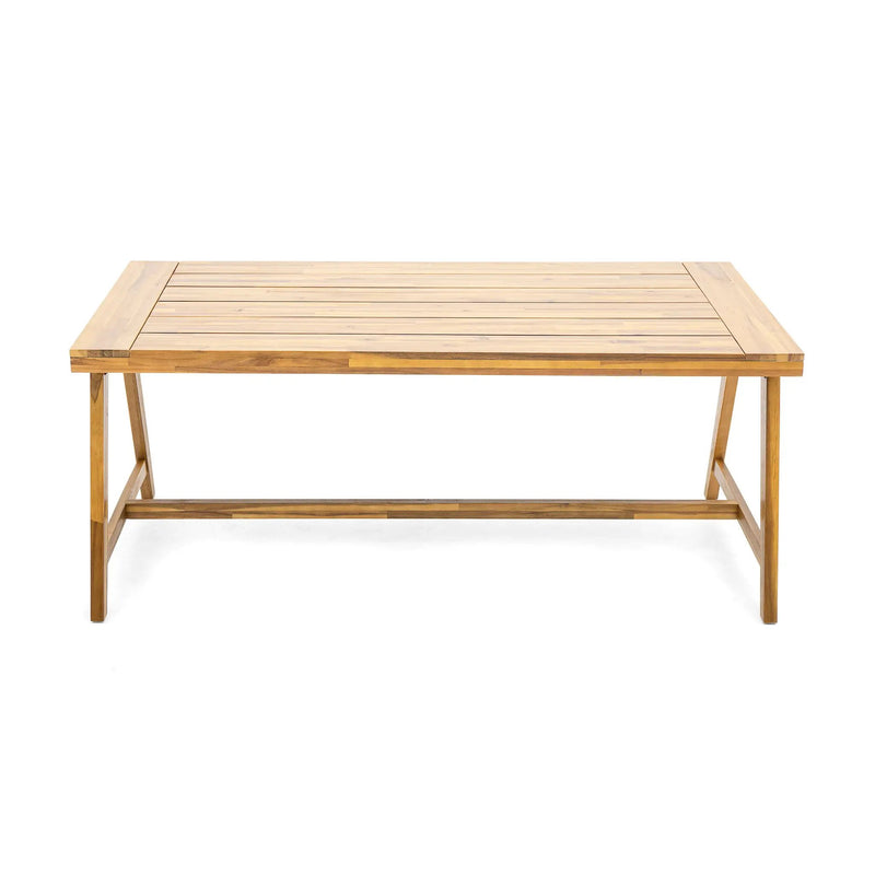 Modern Outdoor Dining Table with Acacia Wood and Teak Finish by HouseOfZazla