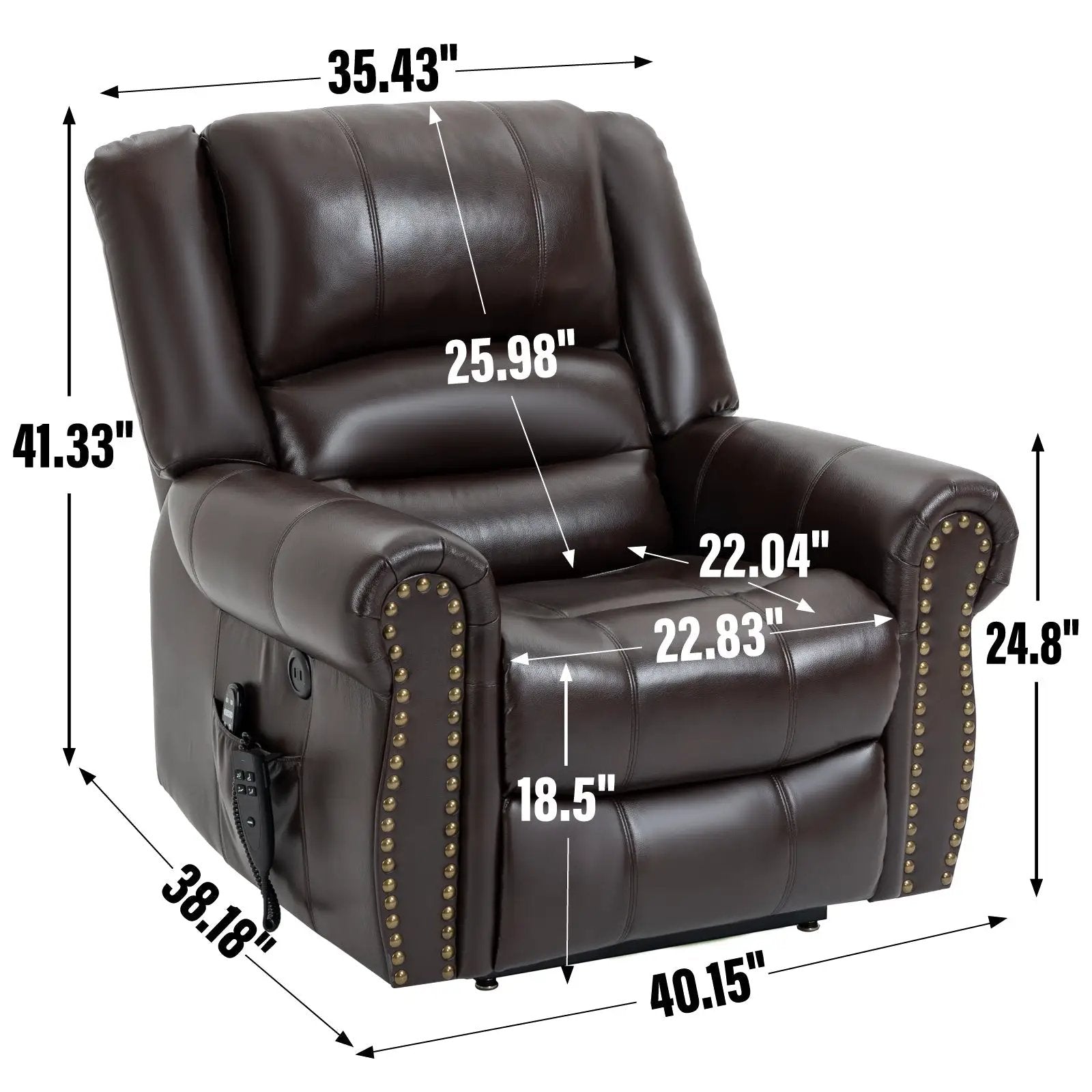 Power Lift Recliner Chair with Heat and Massage by HouseOfZazla