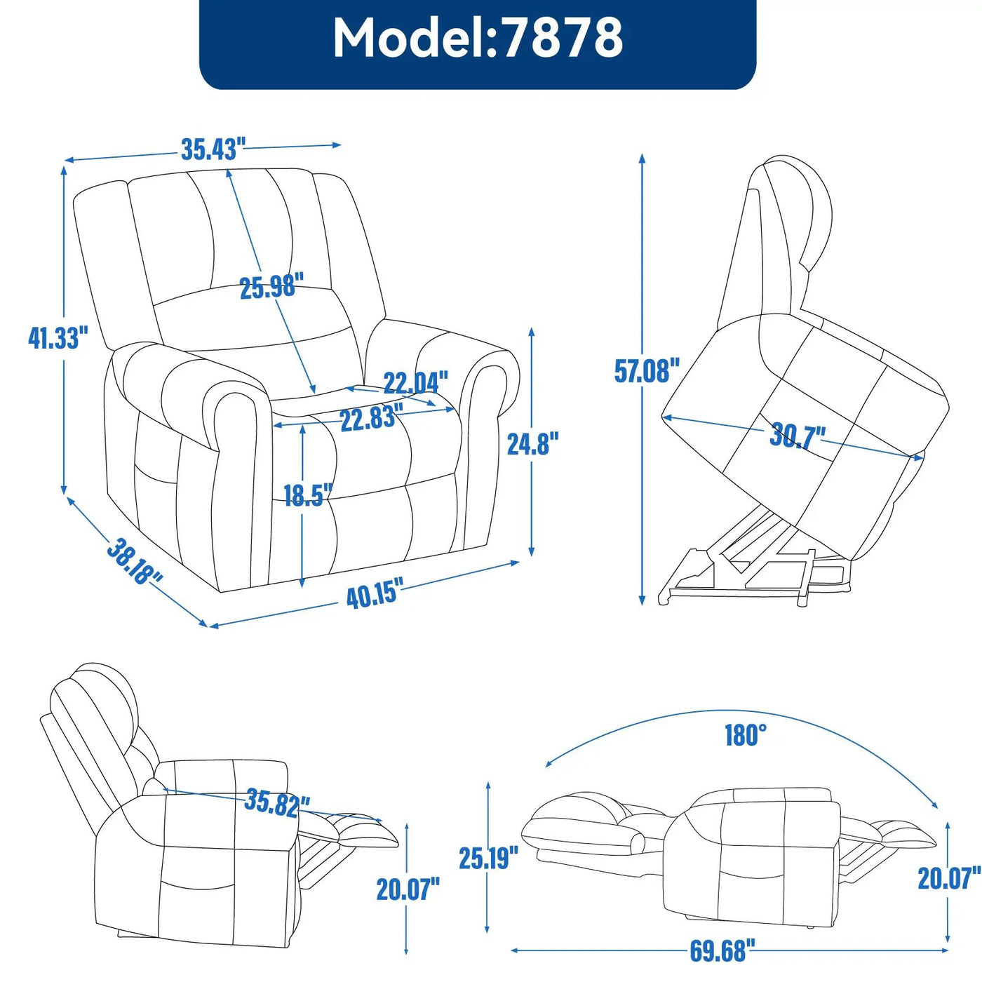 Power Lift Recliner Chair with Heat and Massage by HouseOfZazla