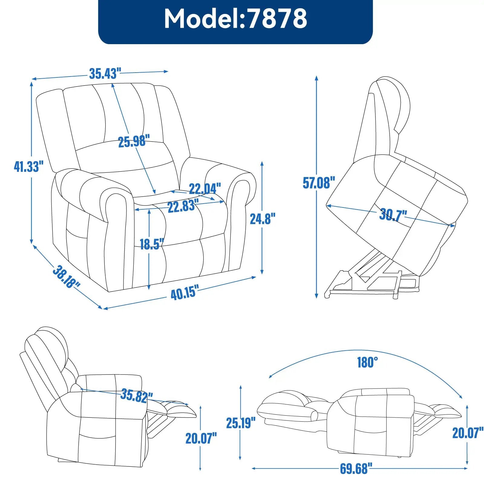 Power Lift Recliner Chair with Heat and Massage by HouseOfZazla