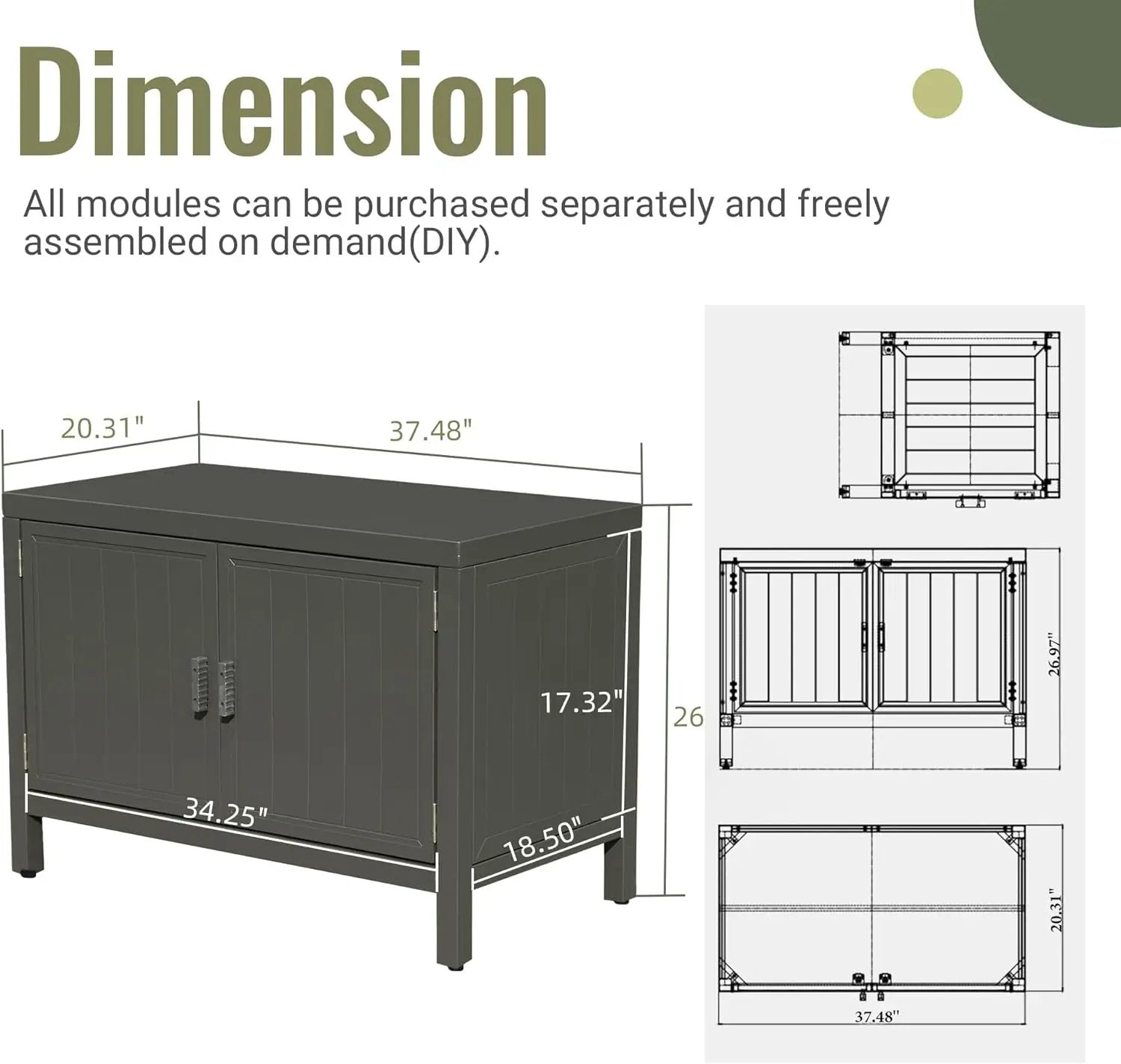 Outdoor Kitchen Island with Storage and Grill Table by HouseOfZazla