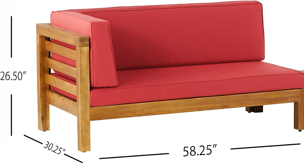 Oana Outdoor Wooden Sectional Set with Cushions by HouseOfZazla