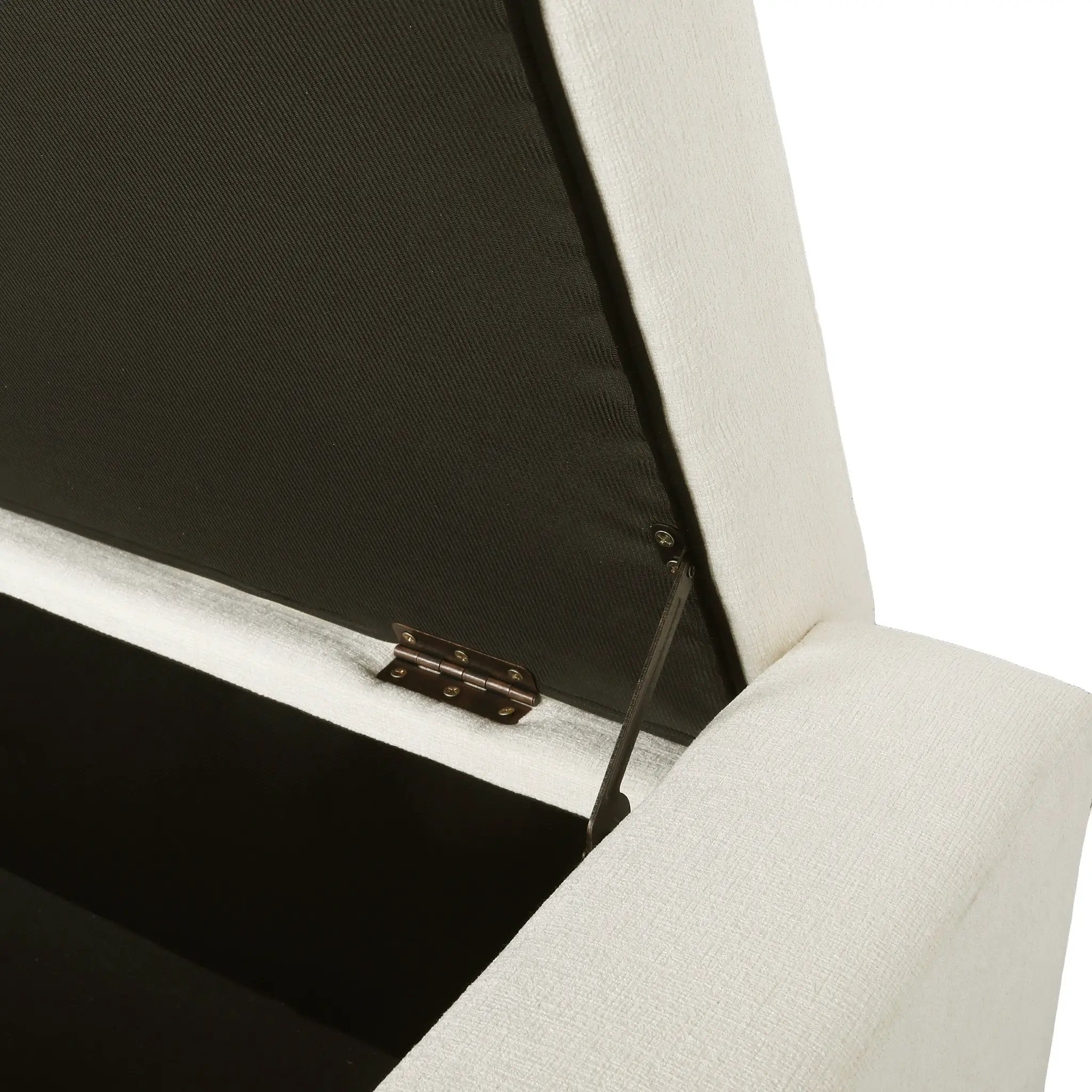 50" Ottoman Bench in Textured Fabric with Hidden Storage by HouseOfZazla