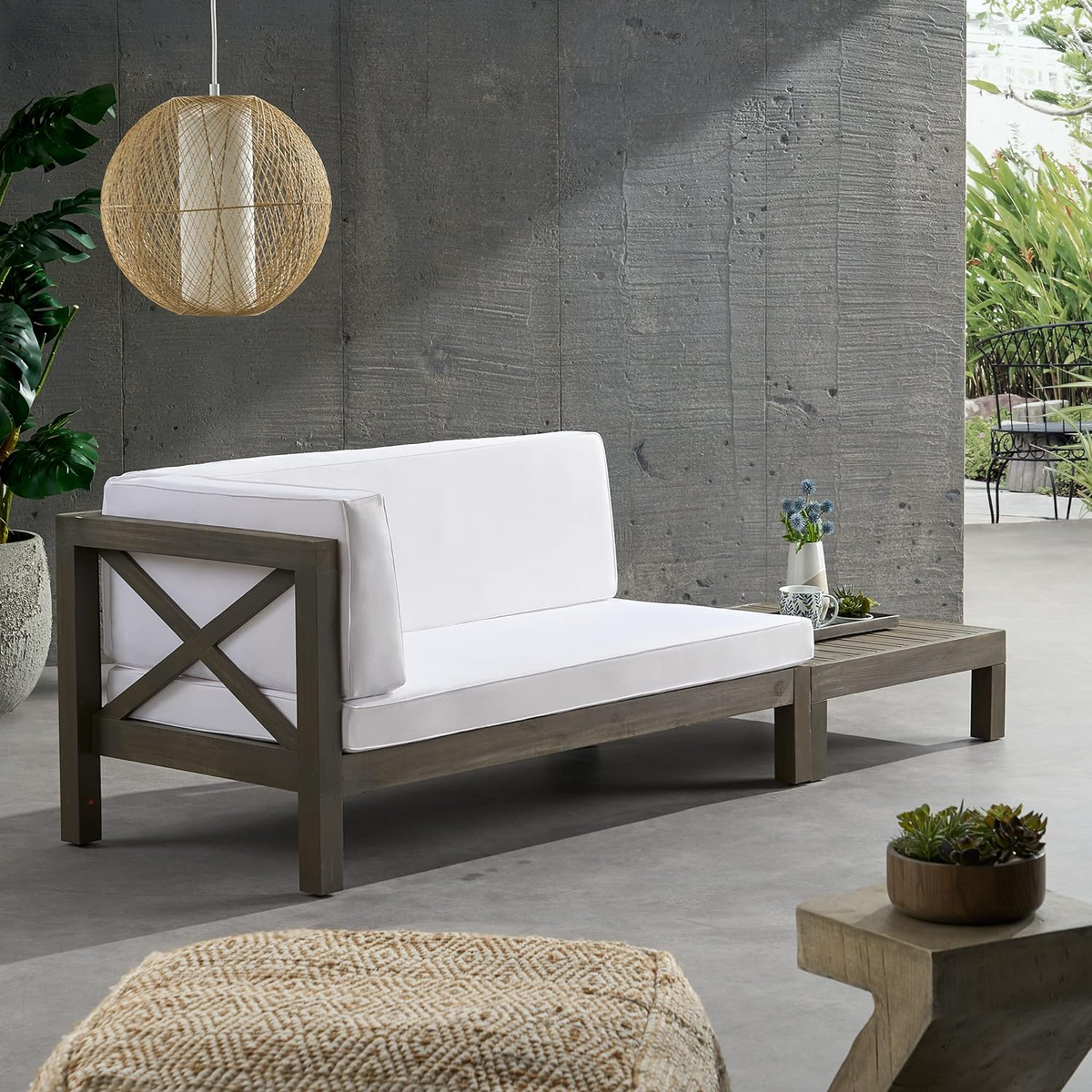 Brava X-Back Corner Bench-L with Coffee Table, photo 4 of 10