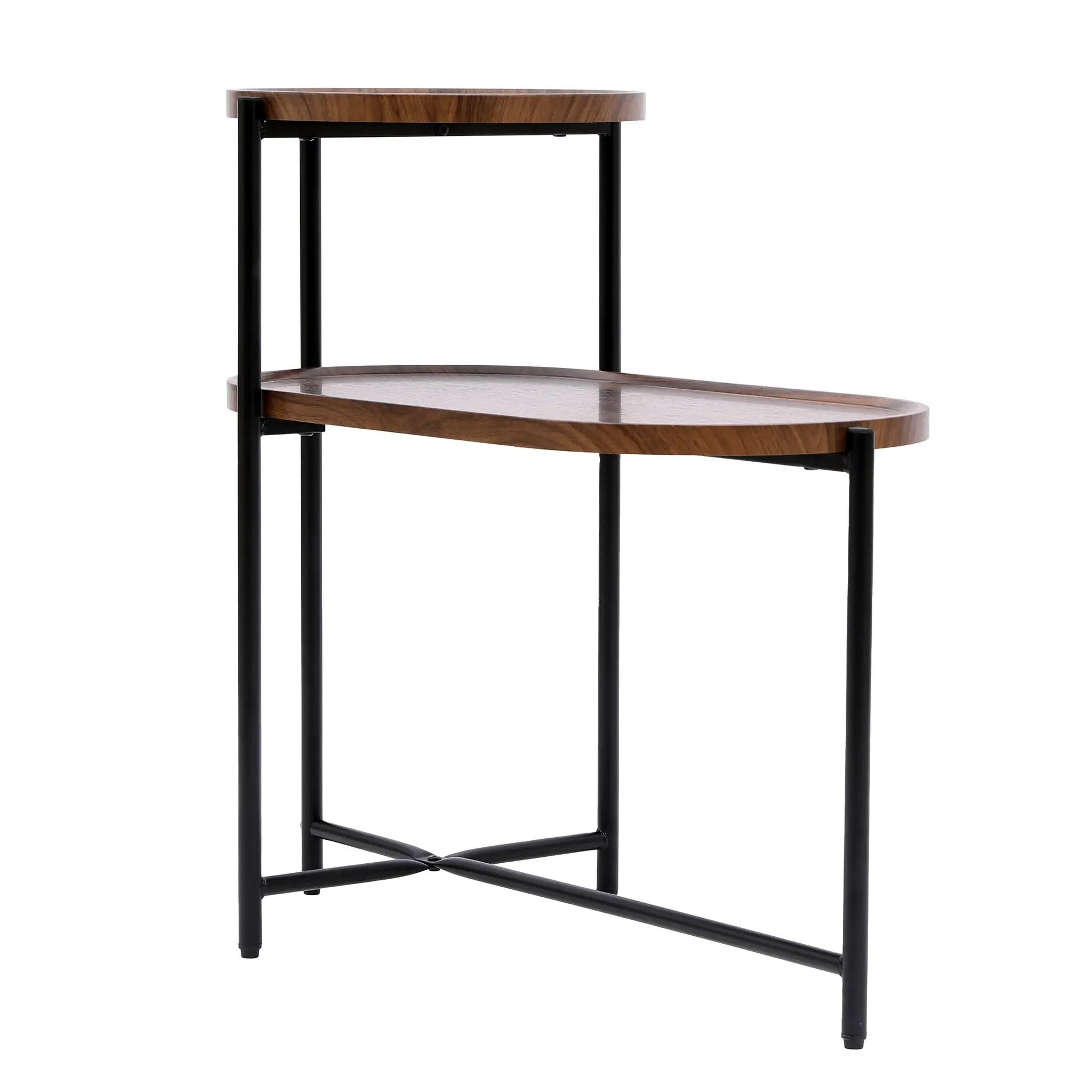 Small Coffee Tables 2-Tier Modern Sofa Side Table with Wood Storage Shelf by HouseOfZazla