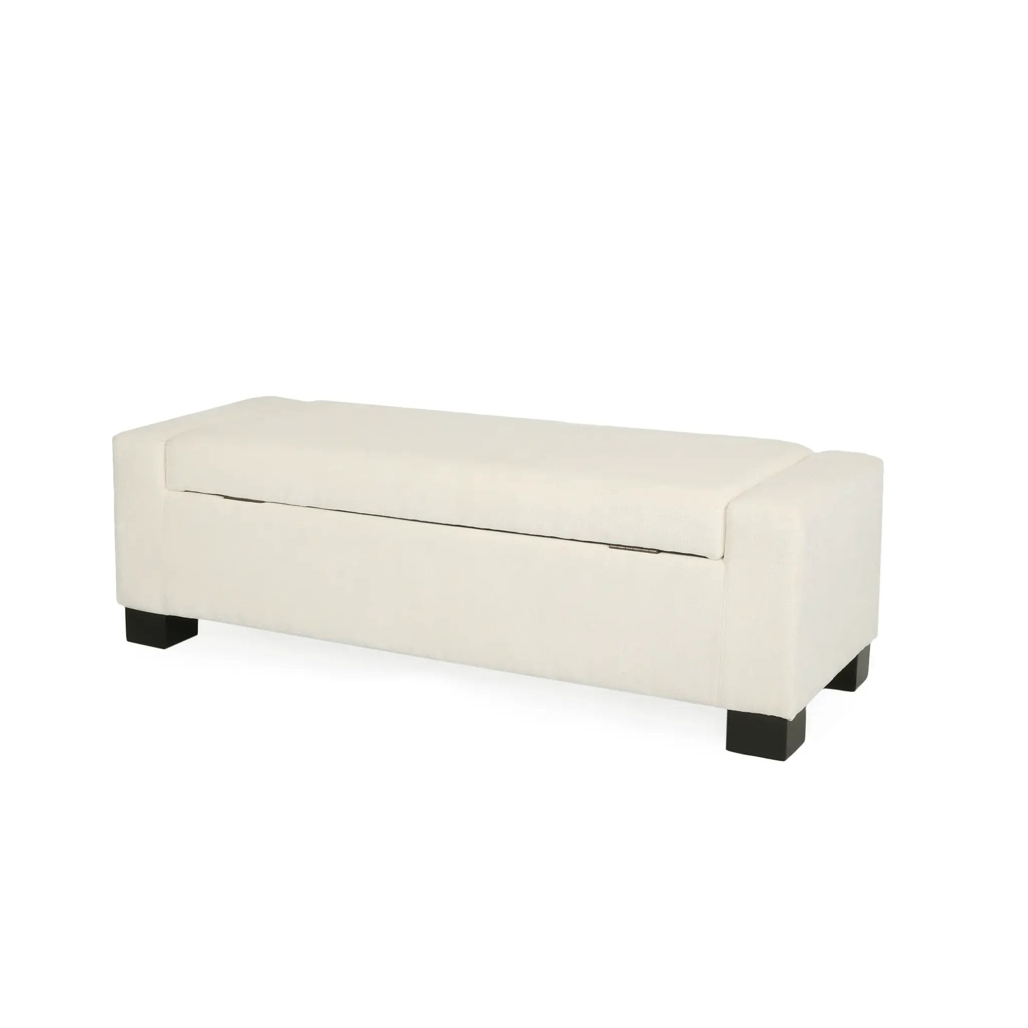 50" Ottoman Bench in Textured Fabric with Hidden Storage by HouseOfZazla