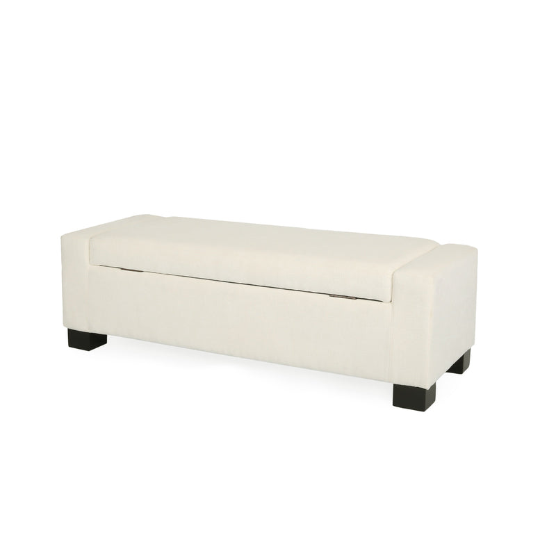 50" Ottoman Bench in Textured Fabric with Hidden Storage by HouseOfZazla