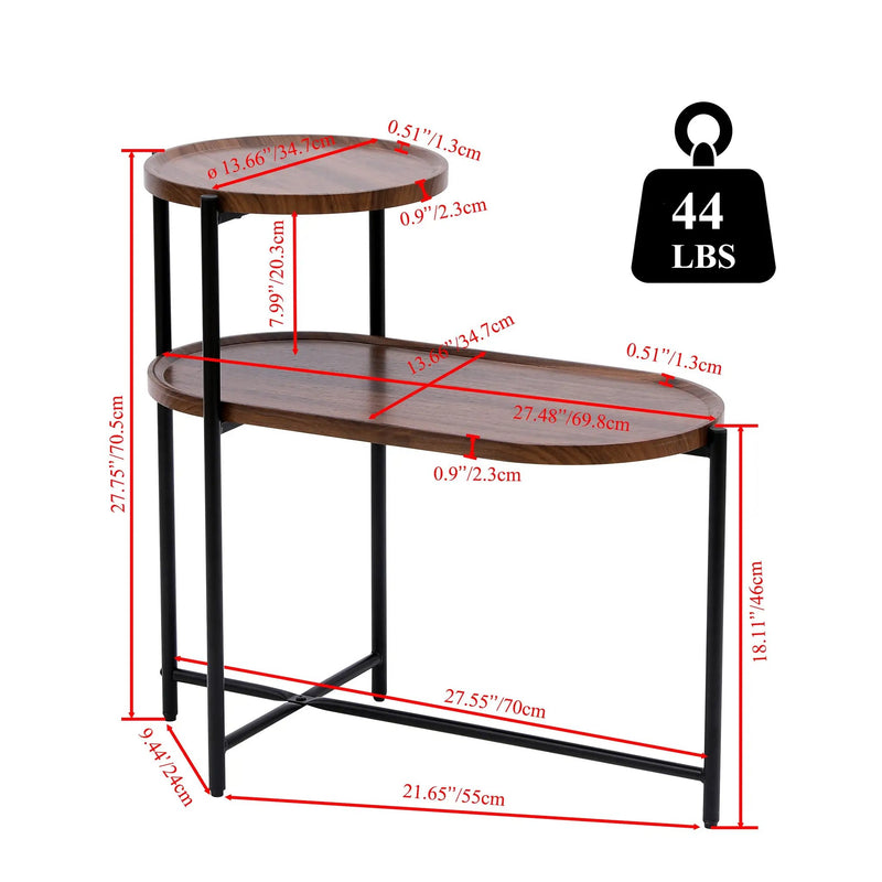 Small Coffee Tables 2-Tier Modern Sofa Side Table with Wood Storage Shelf by HouseOfZazla