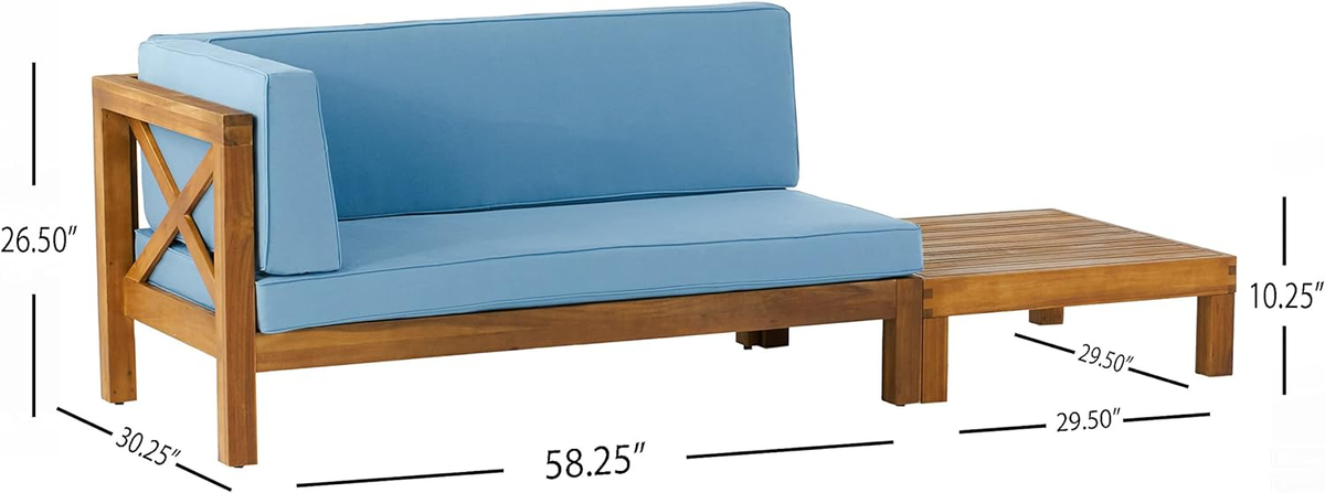 Brava X-Back Corner Bench-L with Coffee Table, photo 6 of 10