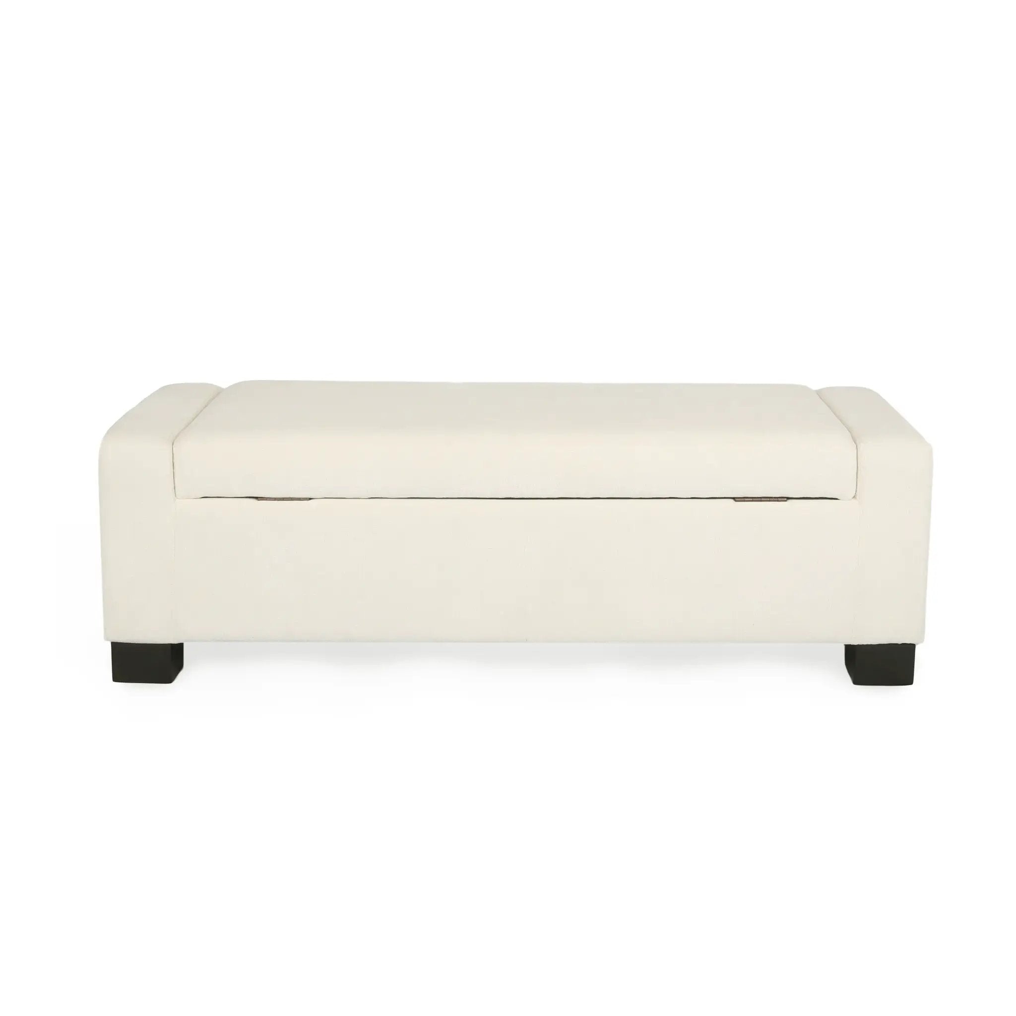 50" Ottoman Bench in Textured Fabric with Hidden Storage by HouseOfZazla