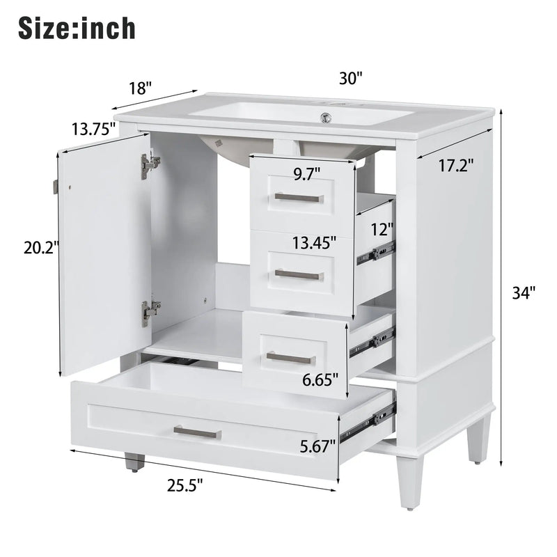 30" Modern Bathroom Vanity with Sink Combo Set by HouseOfZazla