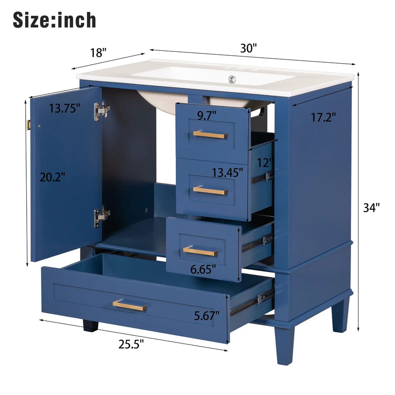 30" Bathroom Vanity with Sink Combo Set by HouseOfZazla
