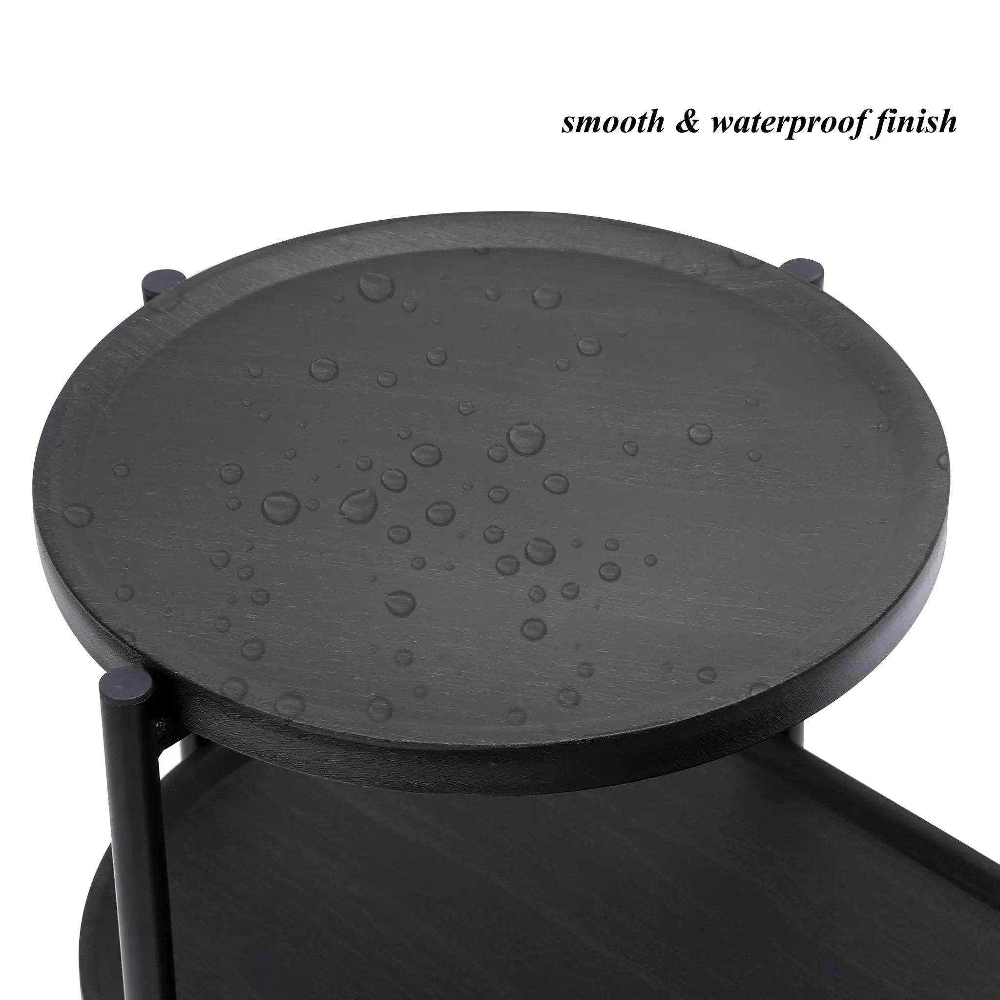 Round Coffee Table with Storage Tray by HouseOfZazla