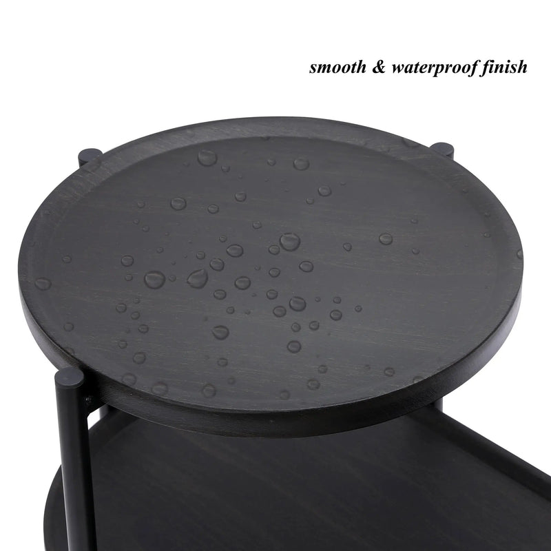 Round Coffee Table with Storage Tray by HouseOfZazla