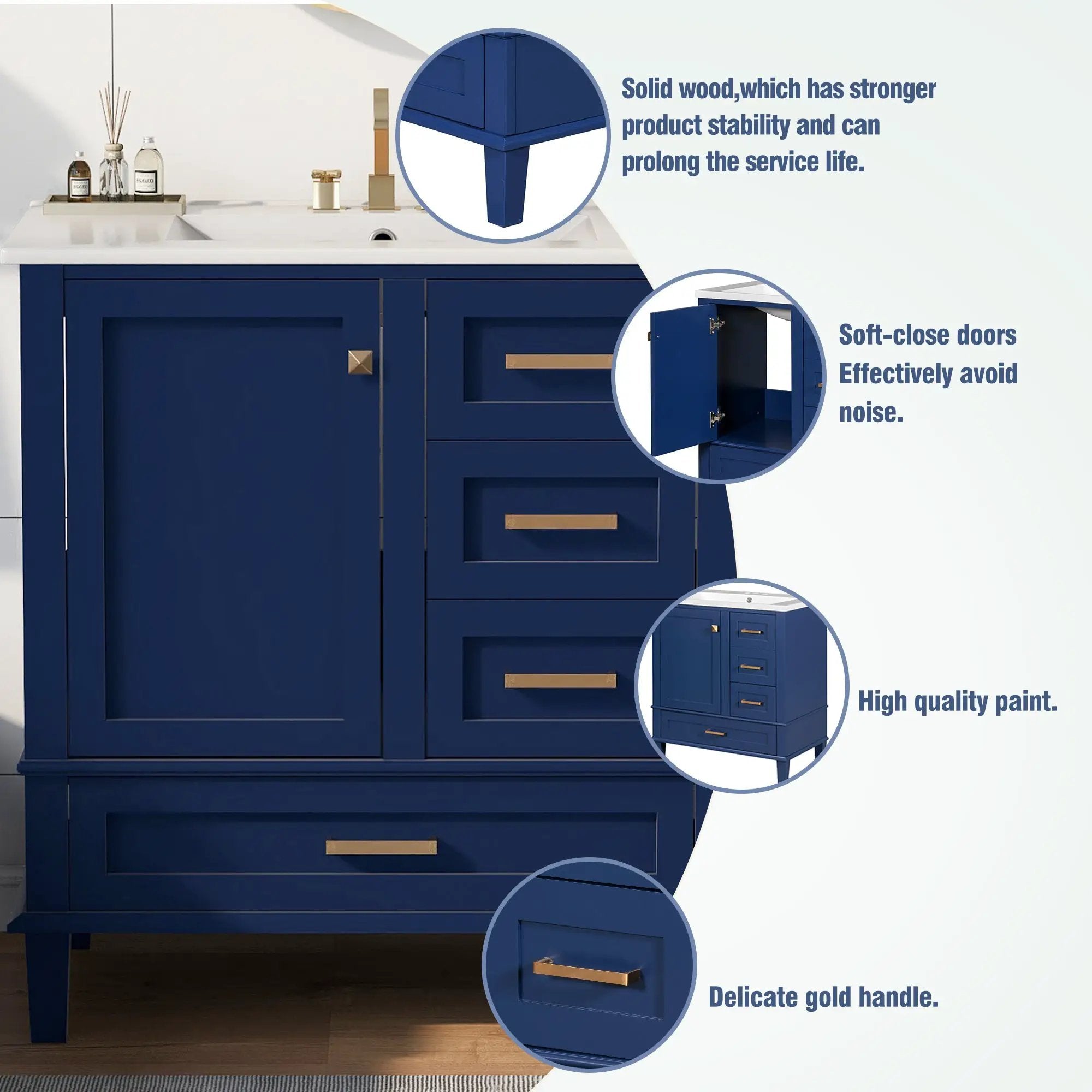 30" Bathroom Vanity with Sink Combo Set by HouseOfZazla