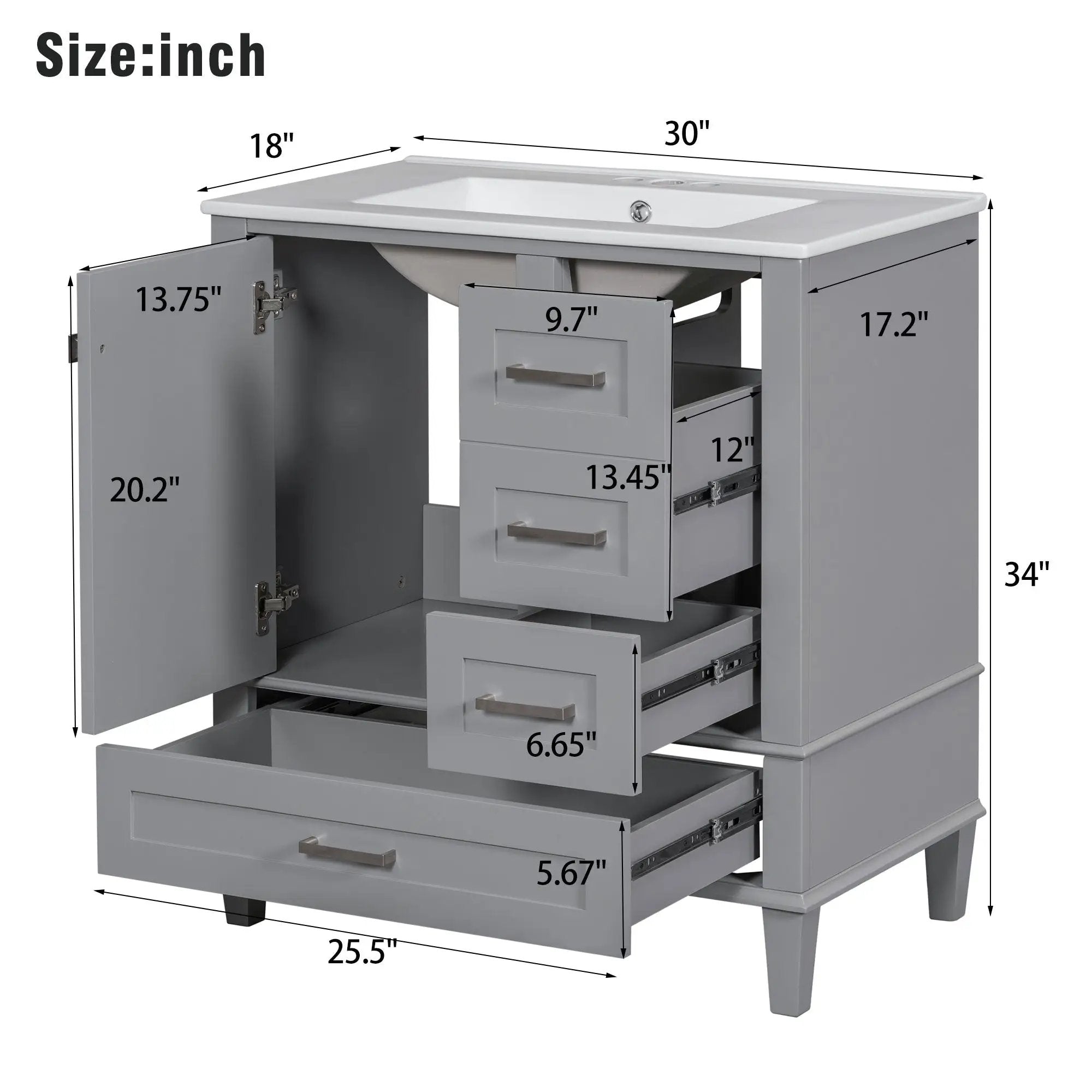 30" Bathroom Vanity with Sink Combo Set by HouseOfZazla