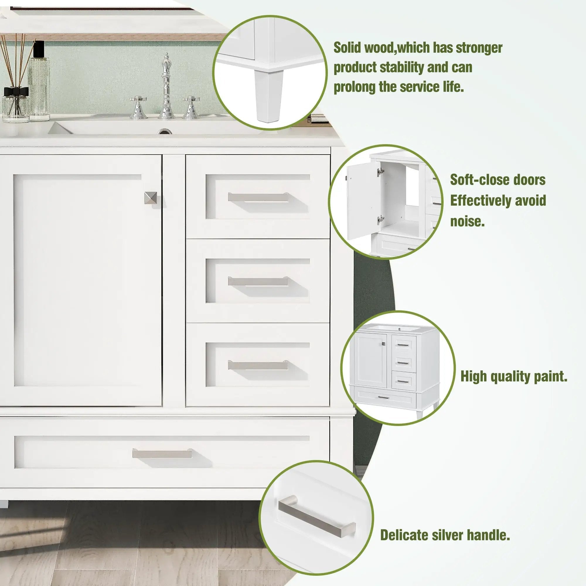 30" Modern Bathroom Vanity with Sink Combo Set by HouseOfZazla