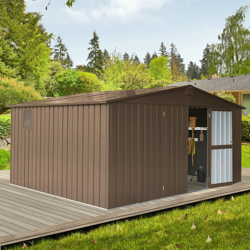 Backyard Storage Shed 11' x 12.5' with Galvanized Steel Frame & Windows by HouseOfZazla