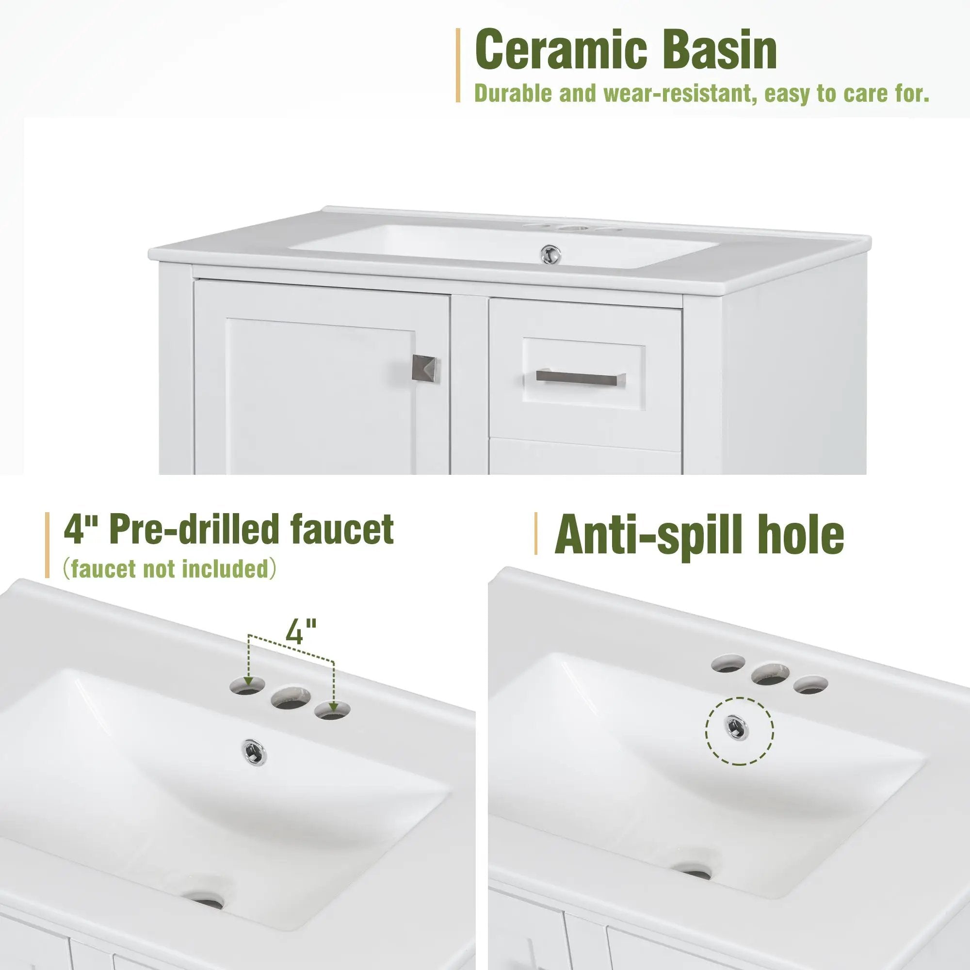 30" Modern Bathroom Vanity with Sink Combo Set by HouseOfZazla
