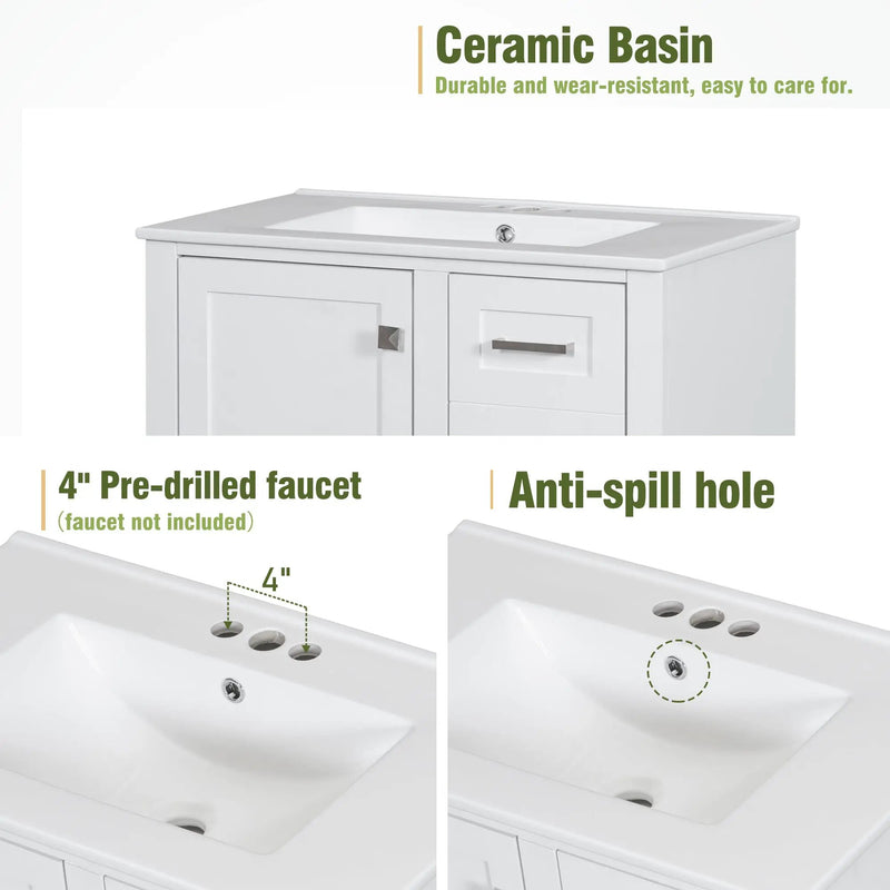 30" Modern Bathroom Vanity with Sink Combo Set by HouseOfZazla