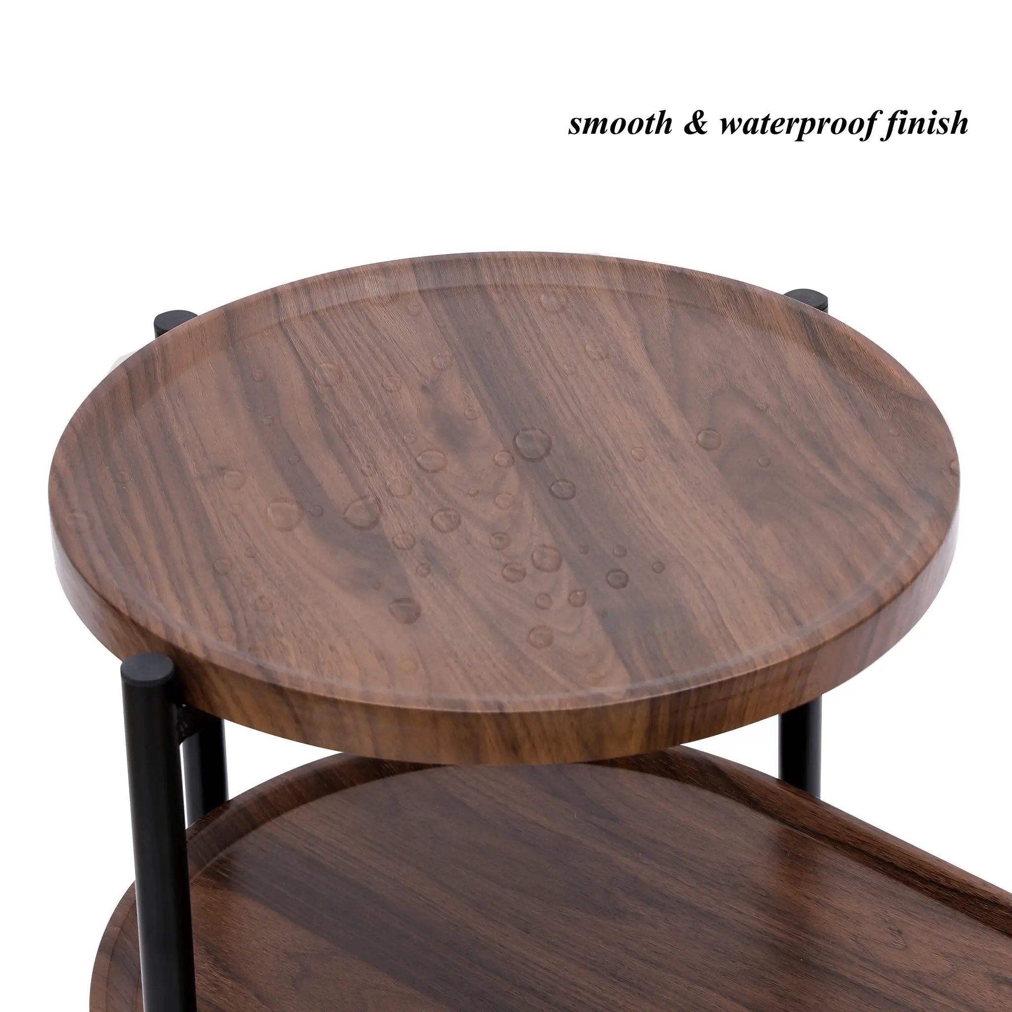 Small Coffee Tables 2-Tier Modern Sofa Side Table with Wood Storage Shelf by HouseOfZazla