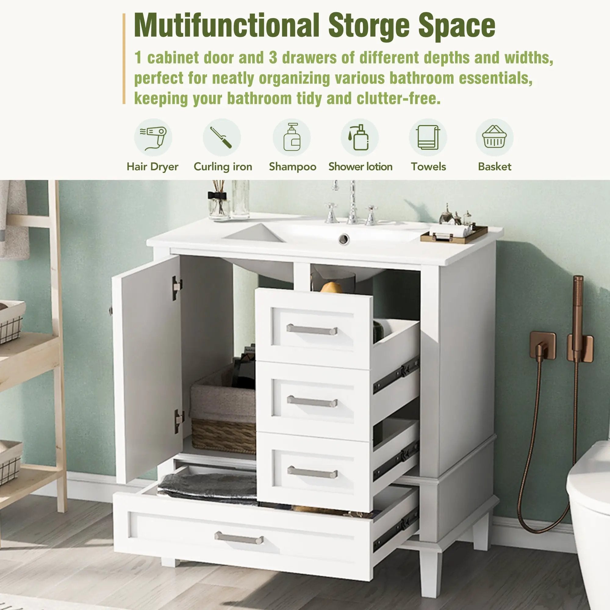 30" Modern Bathroom Vanity with Sink Combo Set by HouseOfZazla