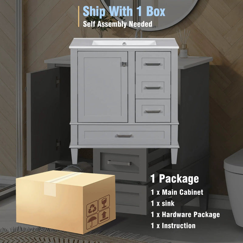 30" Bathroom Vanity with Sink Combo Set by HouseOfZazla
