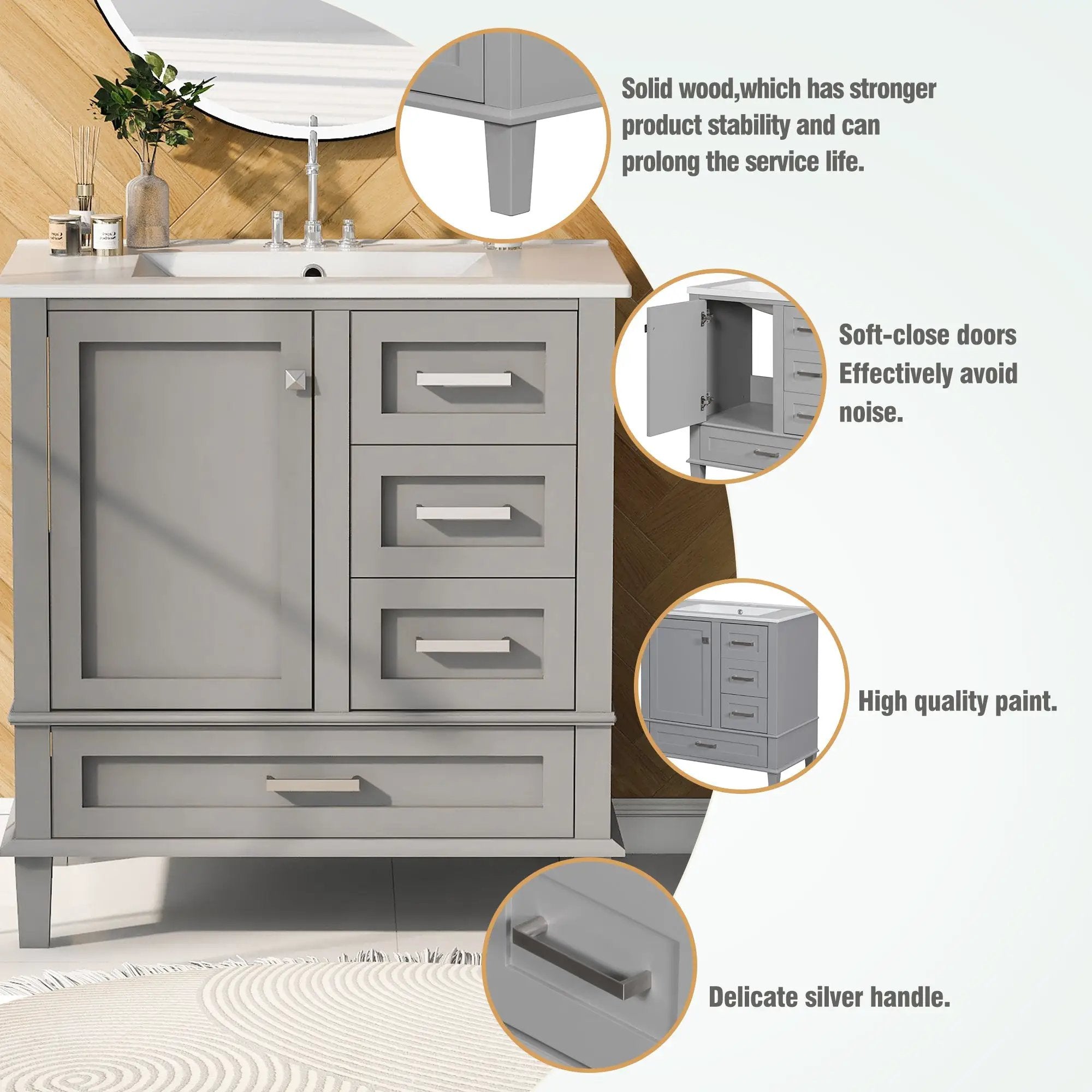 30" Bathroom Vanity with Sink Combo Set by HouseOfZazla