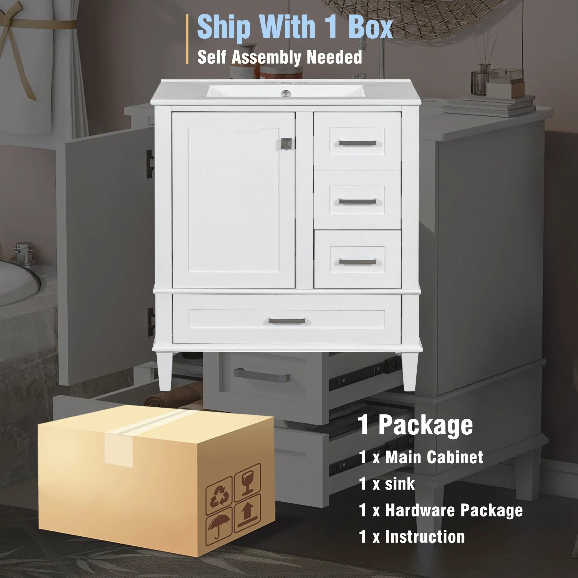 30" Modern Bathroom Vanity with Sink Combo Set by HouseOfZazla