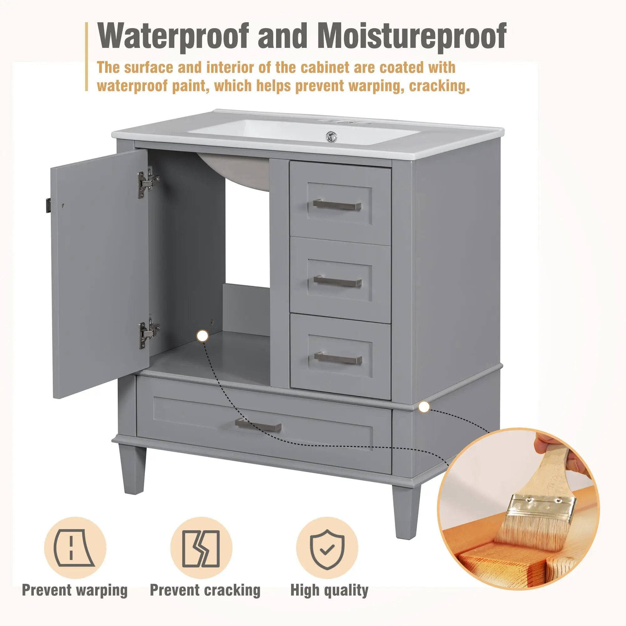 30" Bathroom Vanity with Sink Combo Set by HouseOfZazla