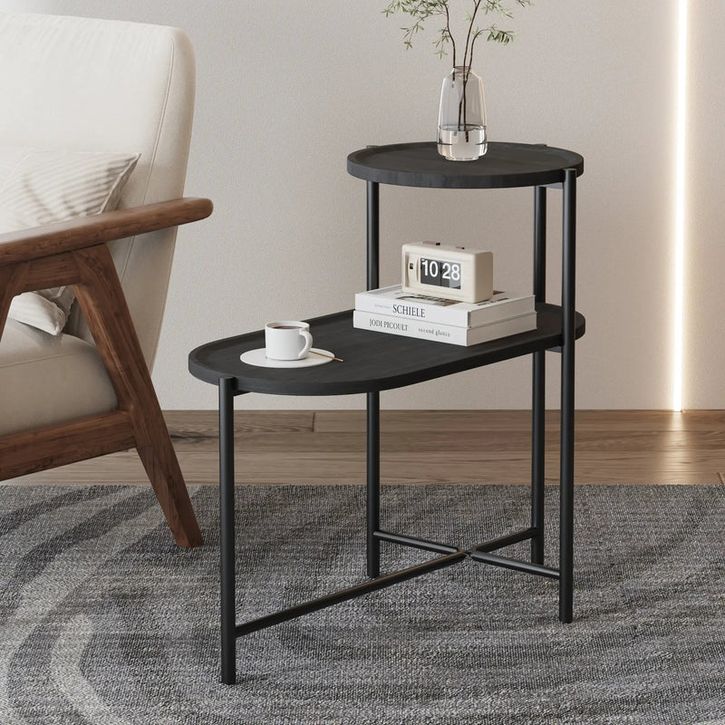 Round Coffee Table with Storage Tray by HouseOfZazla
