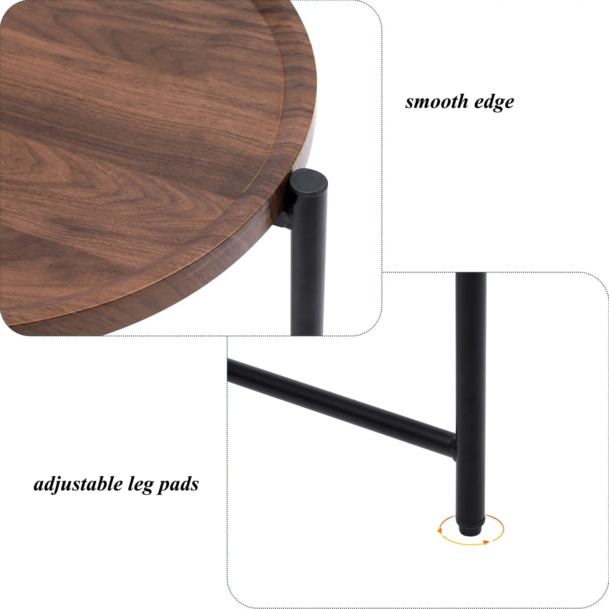 Small Coffee Tables 2-Tier Modern Sofa Side Table with Wood Storage Shelf by HouseOfZazla