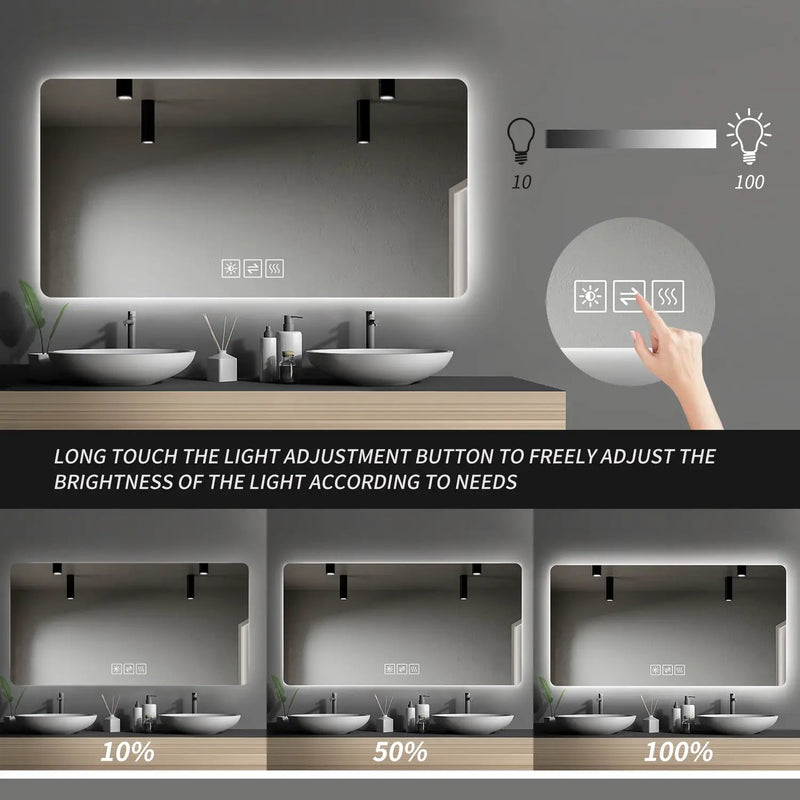 LED Backlit Bathroom Mirror with Anti-Fog Functionality by HouseOfZazla
