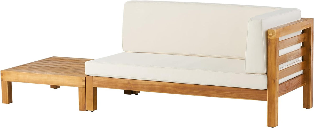 Acacia Wood Patio Seating Set with Water-Resistant Cushions - Multiple Colors, photo 6 of 11