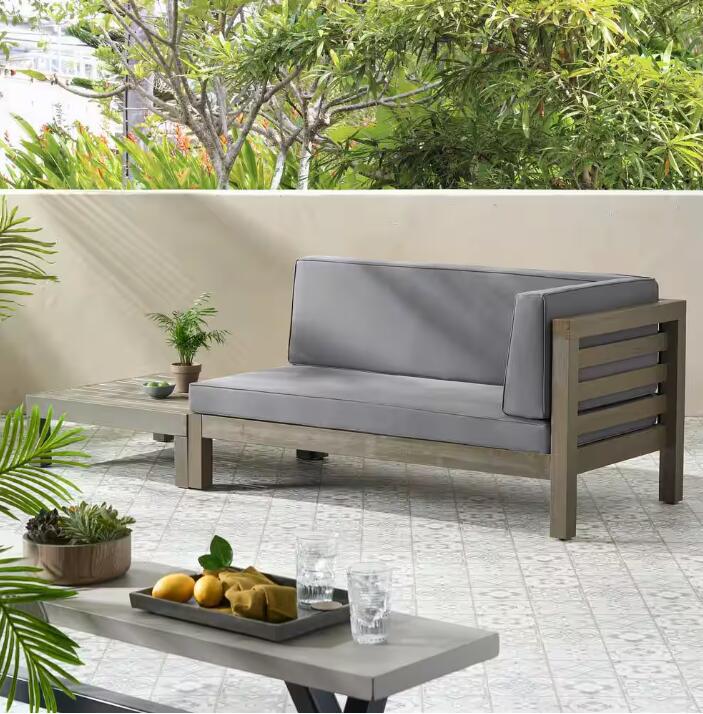 Acacia Wood Patio Seating Set with Water-Resistant Cushions - Multiple Colors, photo 3 of 11