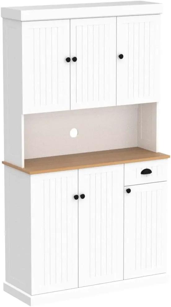 71" Kitchen Pantry Storage Cabinet with Microwave Oven Countertop by HouseOfZazla