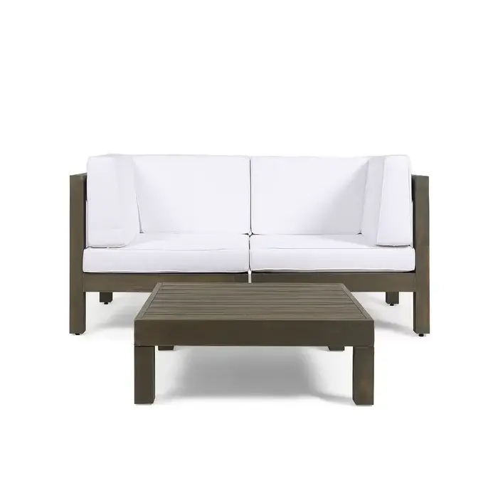 Brava X-Back 2-Seater Sectional Loveseat with Coffee Table by HouseOfZazla