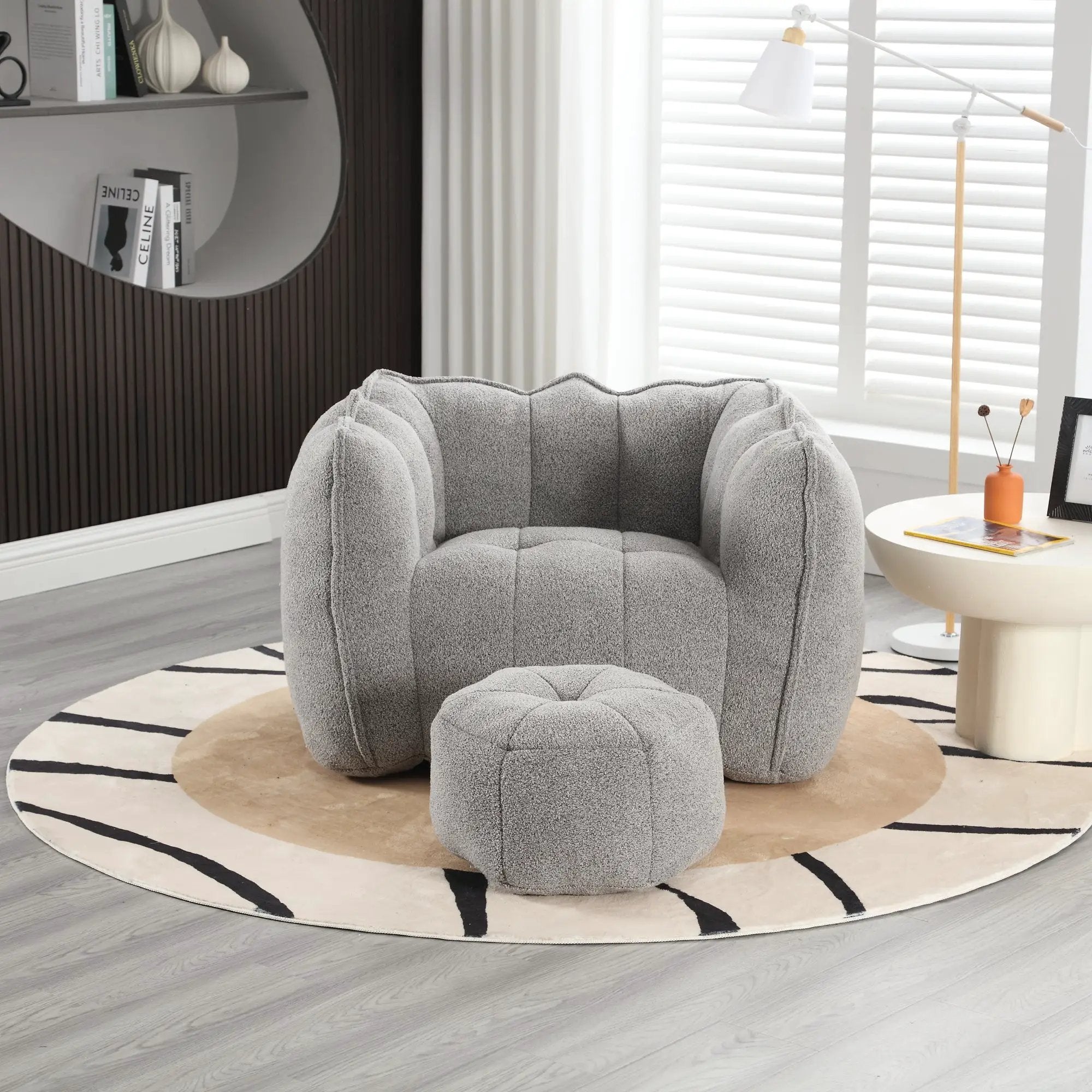 Soft Bean Bag Chair with Footstool by HouseOfZazla