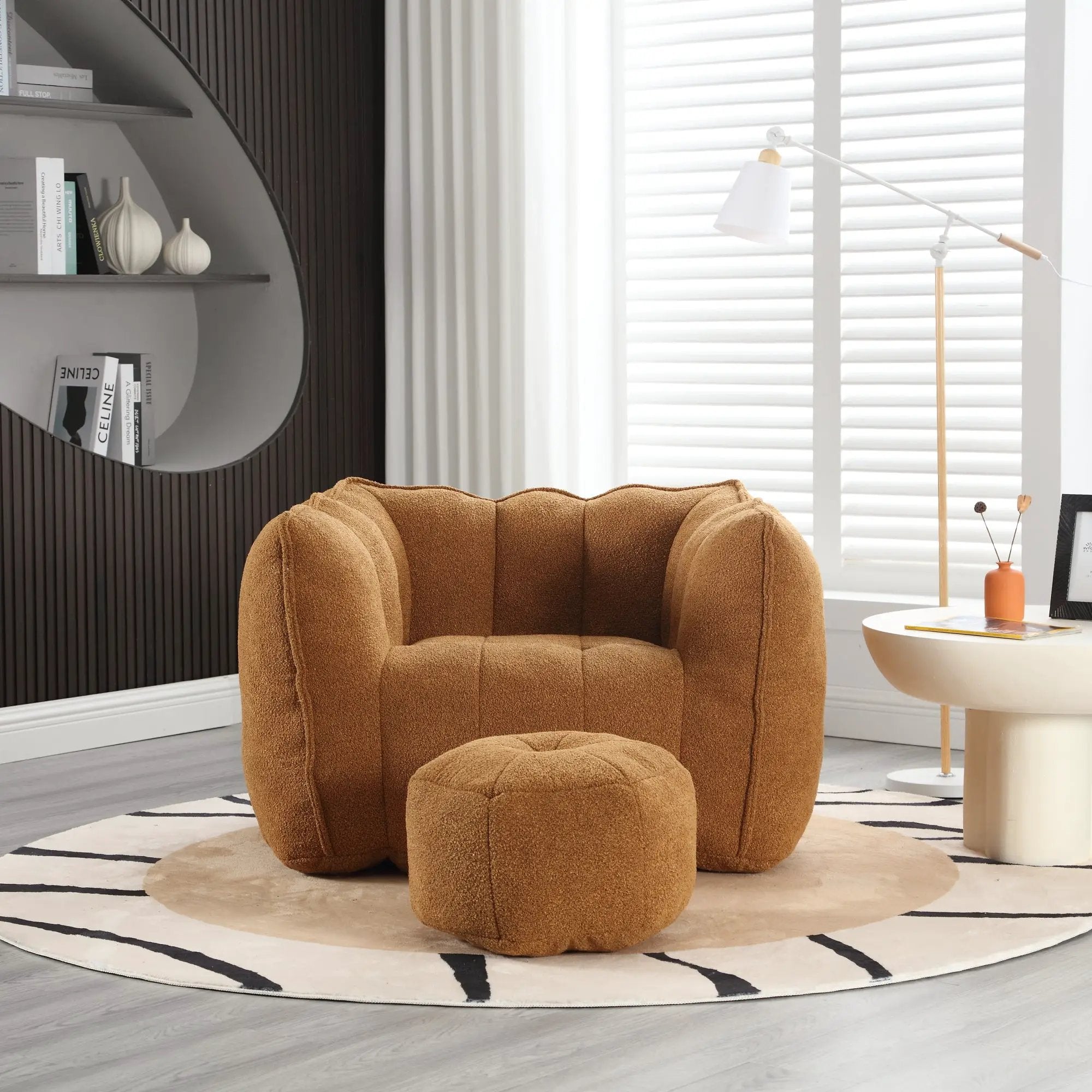 Soft Bean Bag Chair with Footstool by HouseOfZazla