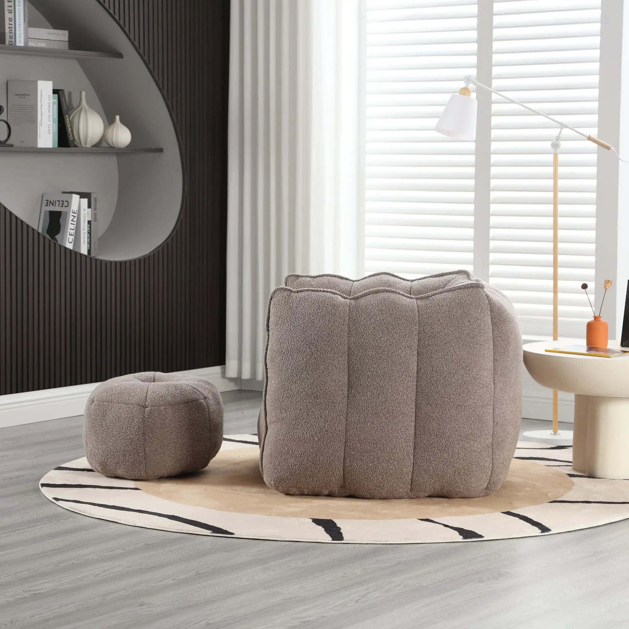 Soft Bean Bag Chair with Footstool by HouseOfZazla