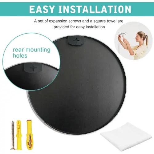 Black 20 Inch Metal Round Bathroom Mirror by HouseOfZazla