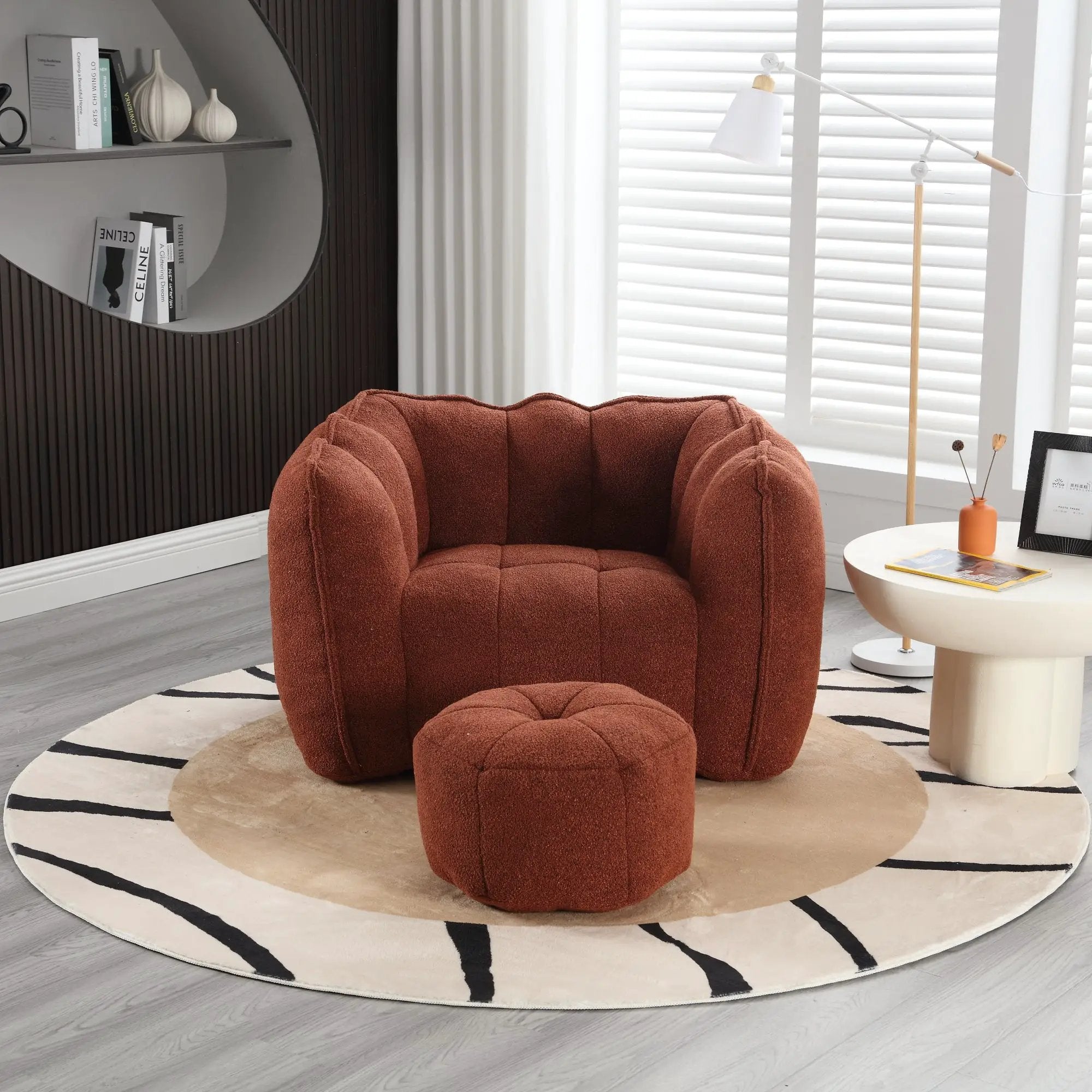 Soft Bean Bag Chair with Footstool by HouseOfZazla